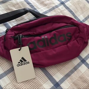 NWT Adidas Maroon Belt Bag with Black Logo